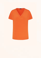 Kiton t-shirt ajusté à col v et à manches courtes pour femme.