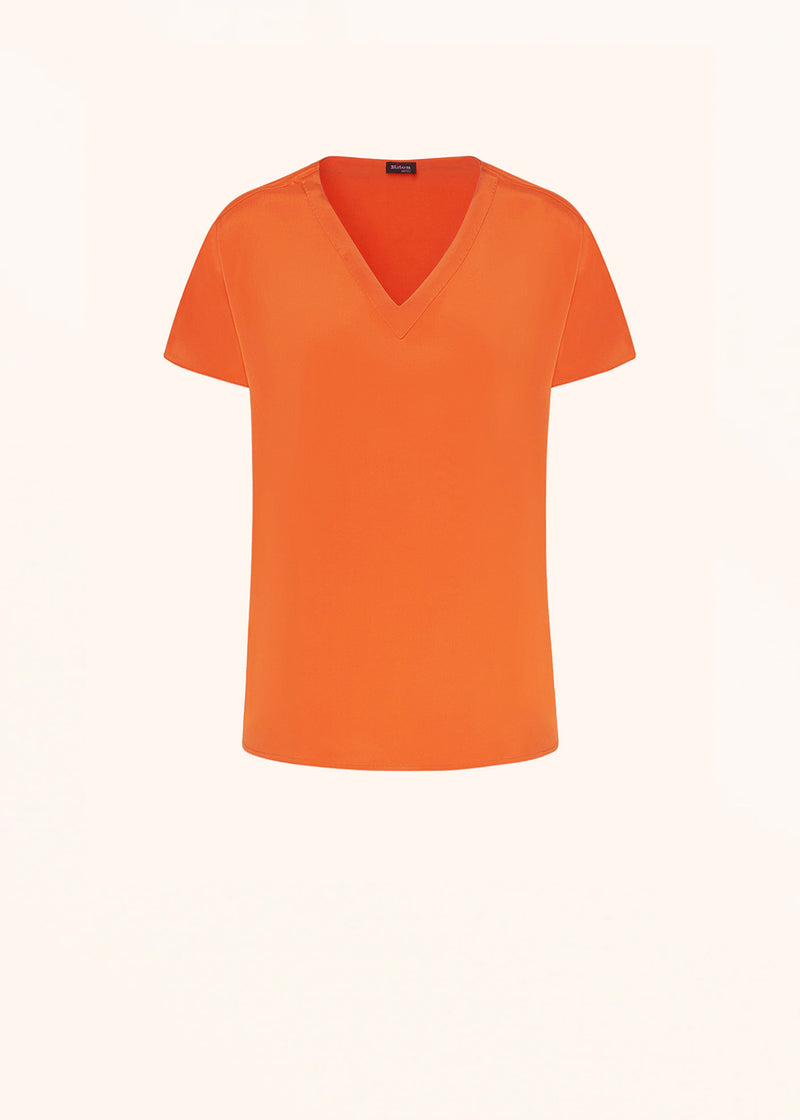 Kiton t-shirt ajusté à col v et à manches courtes pour femme.