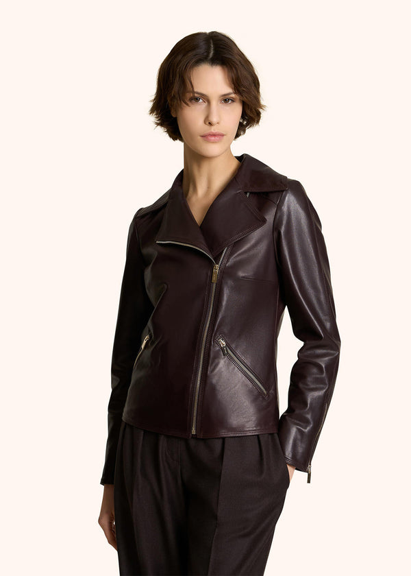 VESTE BIKER EN CUIR LISSE