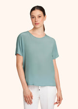 Kiton t-shirt ajusté à manches courtes et bas avec fentes pour femme.