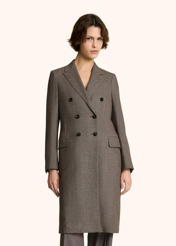 MANTEAU À DOUBLE BOUTONNAGE EN LAINE ET CACHEMIRE