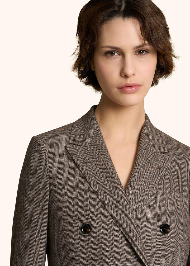 MANTEAU À DOUBLE BOUTONNAGE EN LAINE ET CACHEMIRE