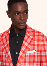 Kiton veste à boutonnage simple à carreaux pour homme.