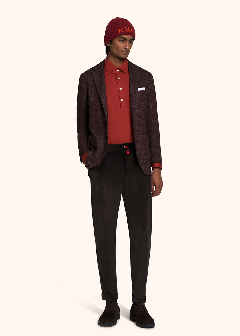 Kiton veste à boutonnage simple texturée pour homme.