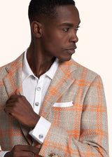 Kiton veste à boutonnage simple avec motif overcheck pour homme.