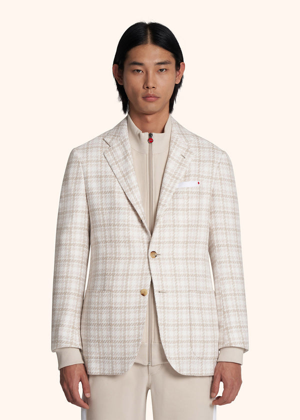 Kiton veste à boutonnage simple avec motif overcheck pour homme.