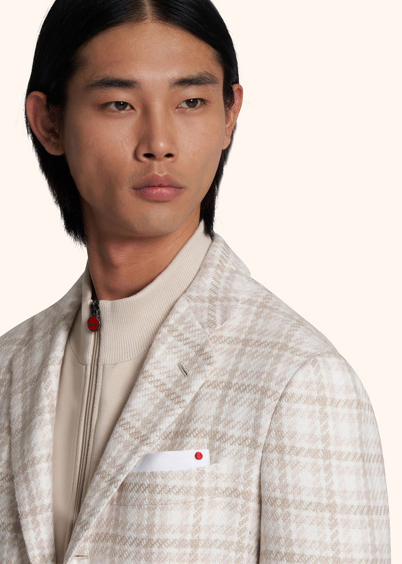 Kiton veste à boutonnage simple avec motif overcheck pour homme.