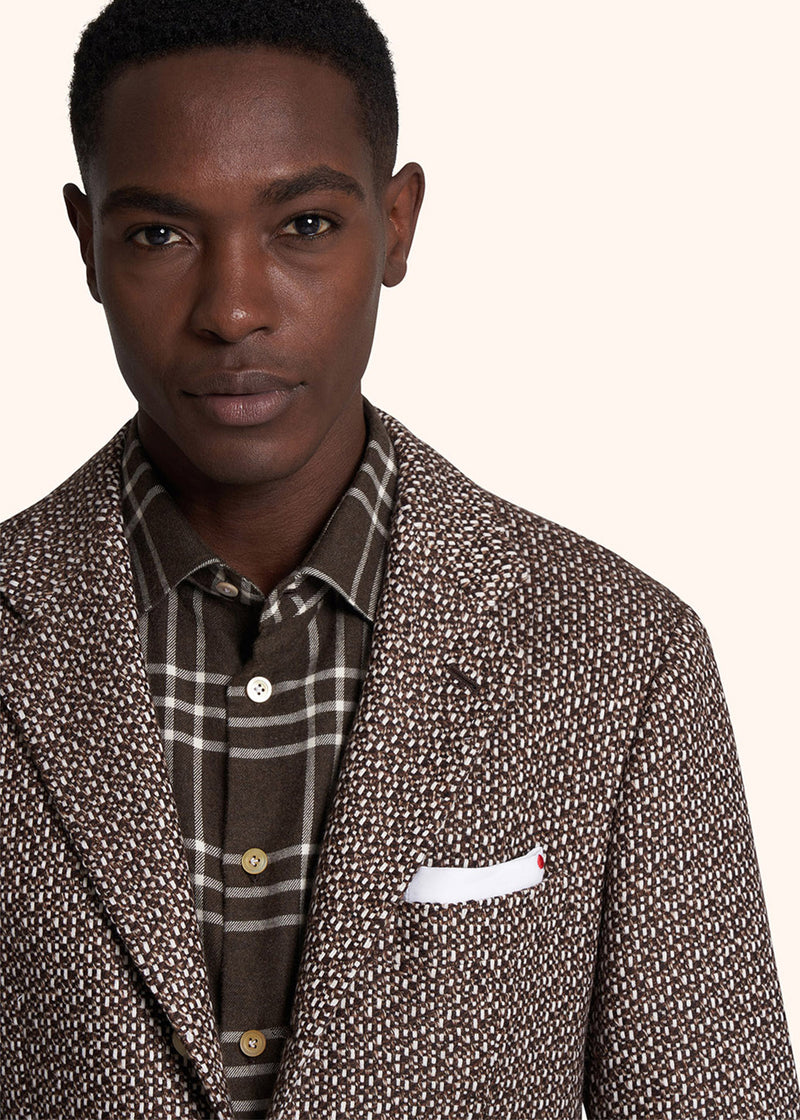 Kiton veste à boutonnage simple effet maille pour homme.