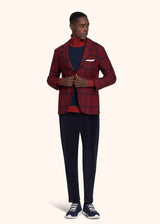Kiton veste à boutonnage simple effet maille avec motifs à carreaux pour homme.