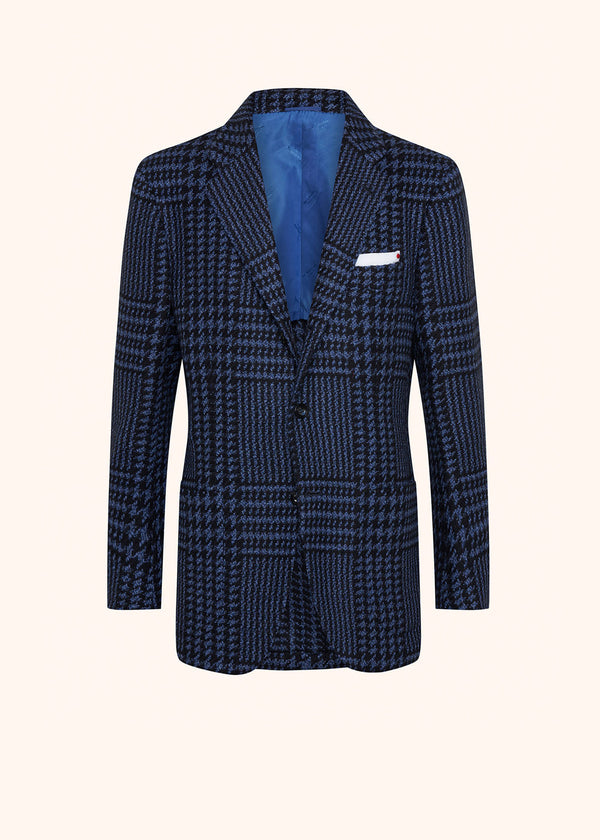 Kiton veste à boutonnage simple effet maille avec maxi motif prince-de-galles pour homme.