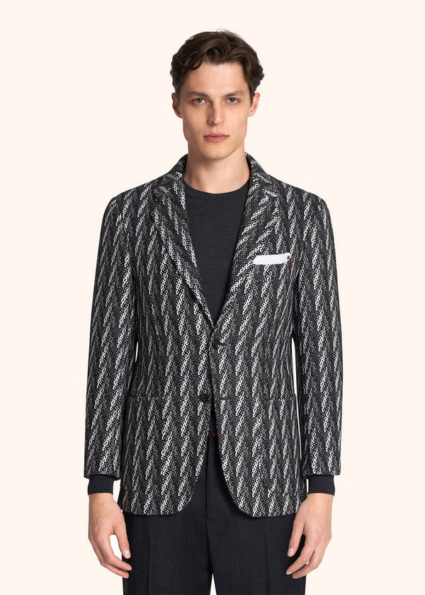 Kiton veste à boutonnage simple réalisée dans un prestigieux fil de cachemire composé de quatre fils dans les tons de gris pour homme.