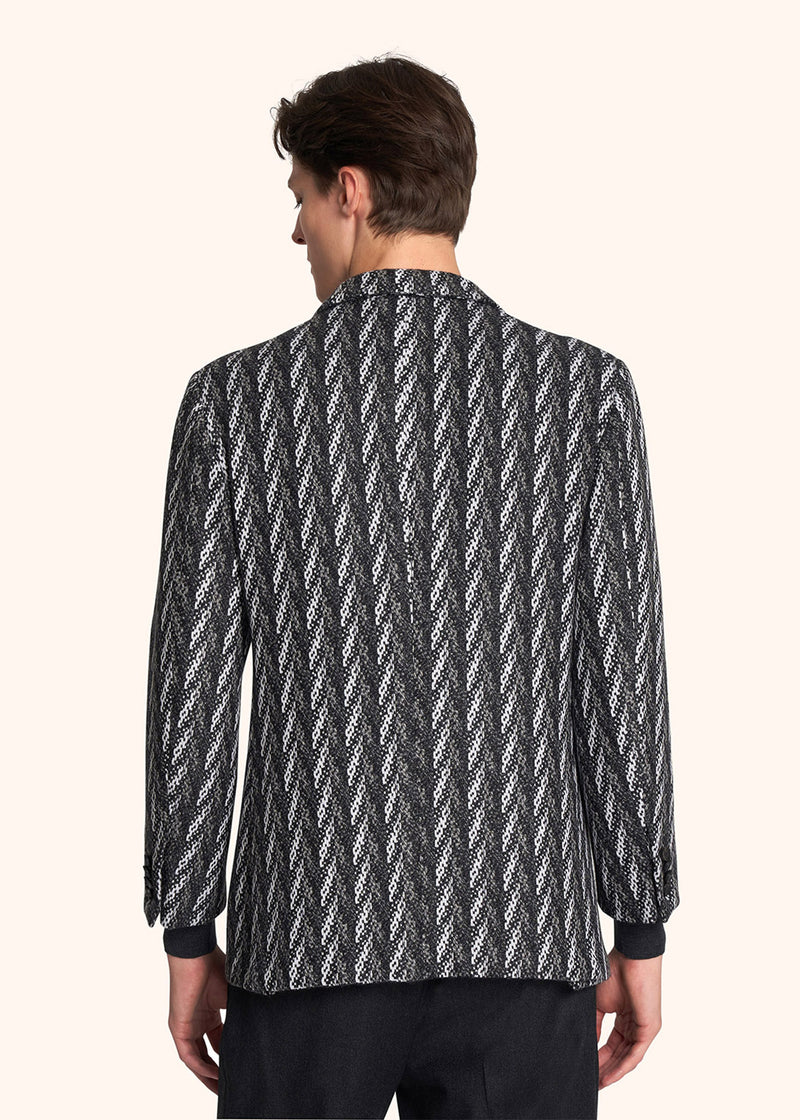 Kiton veste à boutonnage simple réalisée dans un prestigieux fil de cachemire composé de quatre fils dans les tons de gris pour homme.