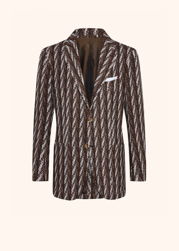 Kiton veste à boutonnage simple réalisée dans un prestigieux fil de cachemire composé de quatre fils dans les tons de marron pour homme.