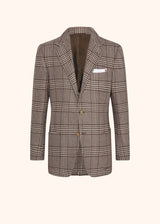 Kiton veste à boutonnage simple avec motif prince-de-galles pour homme.