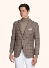 Kiton veste à boutonnage simple avec motif prince-de-galles pour homme.