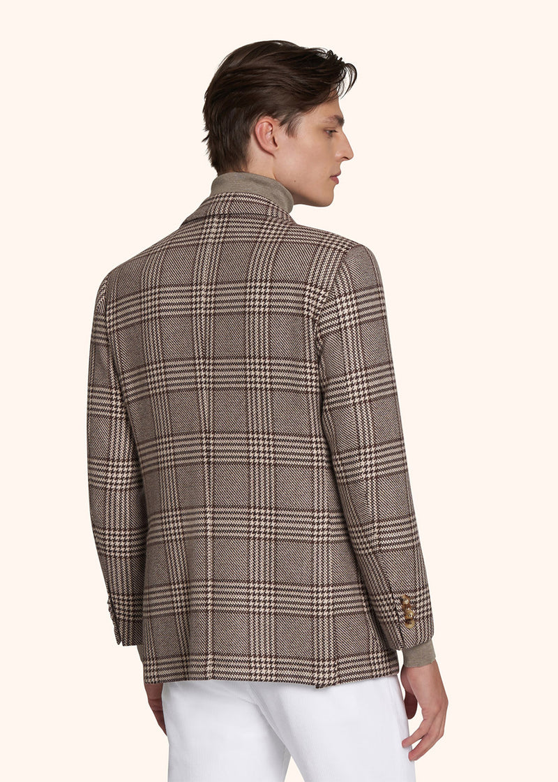 Kiton veste à boutonnage simple avec motif prince-de-galles pour homme.