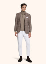 Kiton veste à boutonnage simple avec motif prince-de-galles pour homme.