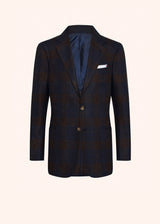 Kiton veste à boutonnage simple avec motif overcheck pour homme.