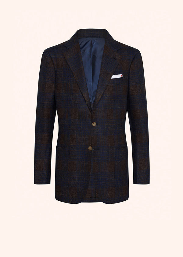 Kiton veste à boutonnage simple avec motif overcheck pour homme.