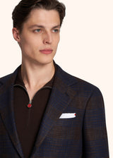 Kiton veste à boutonnage simple avec motif overcheck pour homme.