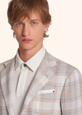 Kiton veste à boutonnage simple à motif prince-de-galles pour homme.