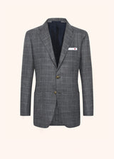 Kiton veste à boutonnage simple à carreaux confectionnée dans un luxueux mélange de cachemire pour homme.