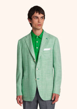 Kiton veste à boutonnage simple de couleur verte pour homme.