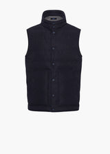 Kiton gilet en fibre de nylon bleu marine.