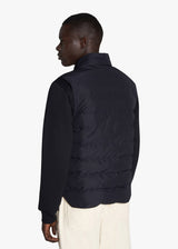 Kiton gilet en fibre de nylon bleu marine.