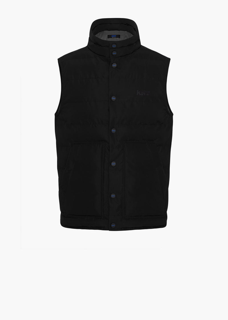 Kiton gilet en fibre de nylon noir.