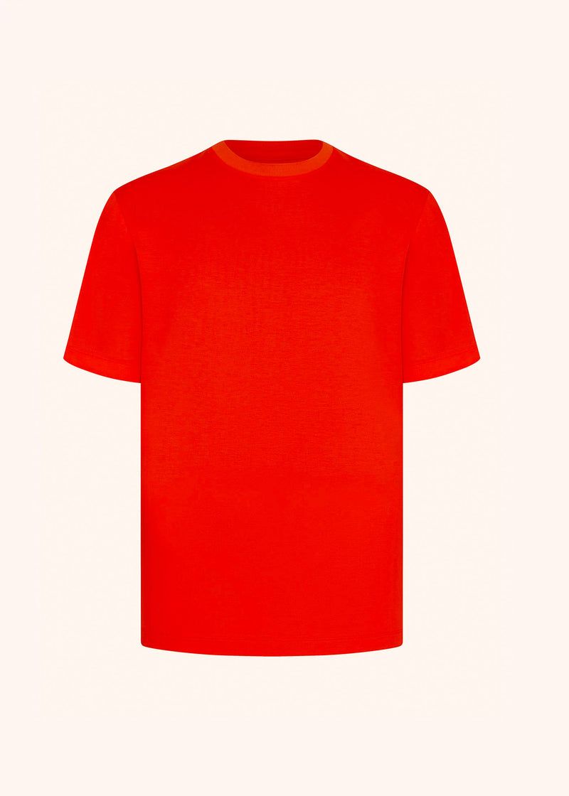 Kiton t-shirt ras-du-cou à manches courtes en coton de couleur orange fluo pour homme.