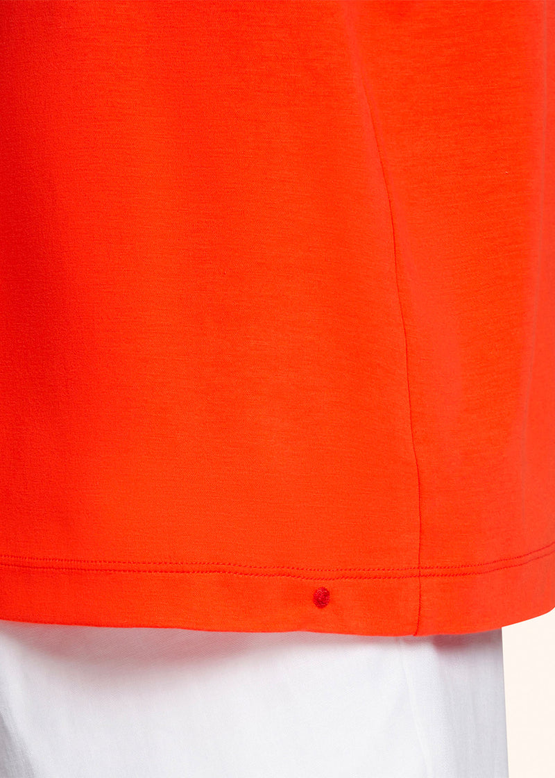 Kiton t-shirt ras-du-cou à manches courtes en coton de couleur orange fluo pour homme.