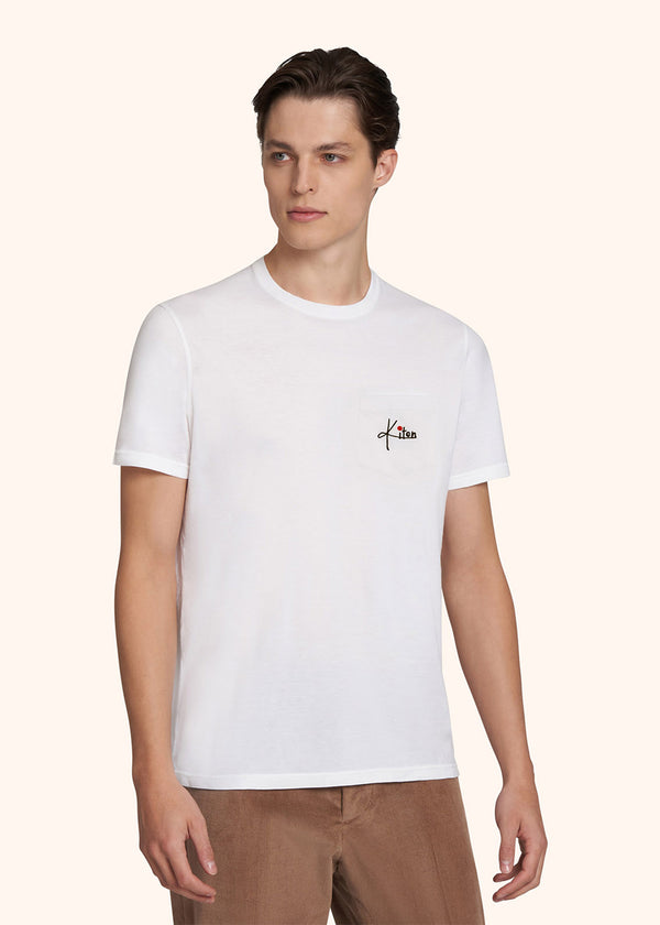 Kiton t-shirt ras-du-cou à manches courtes blanc pour homme.