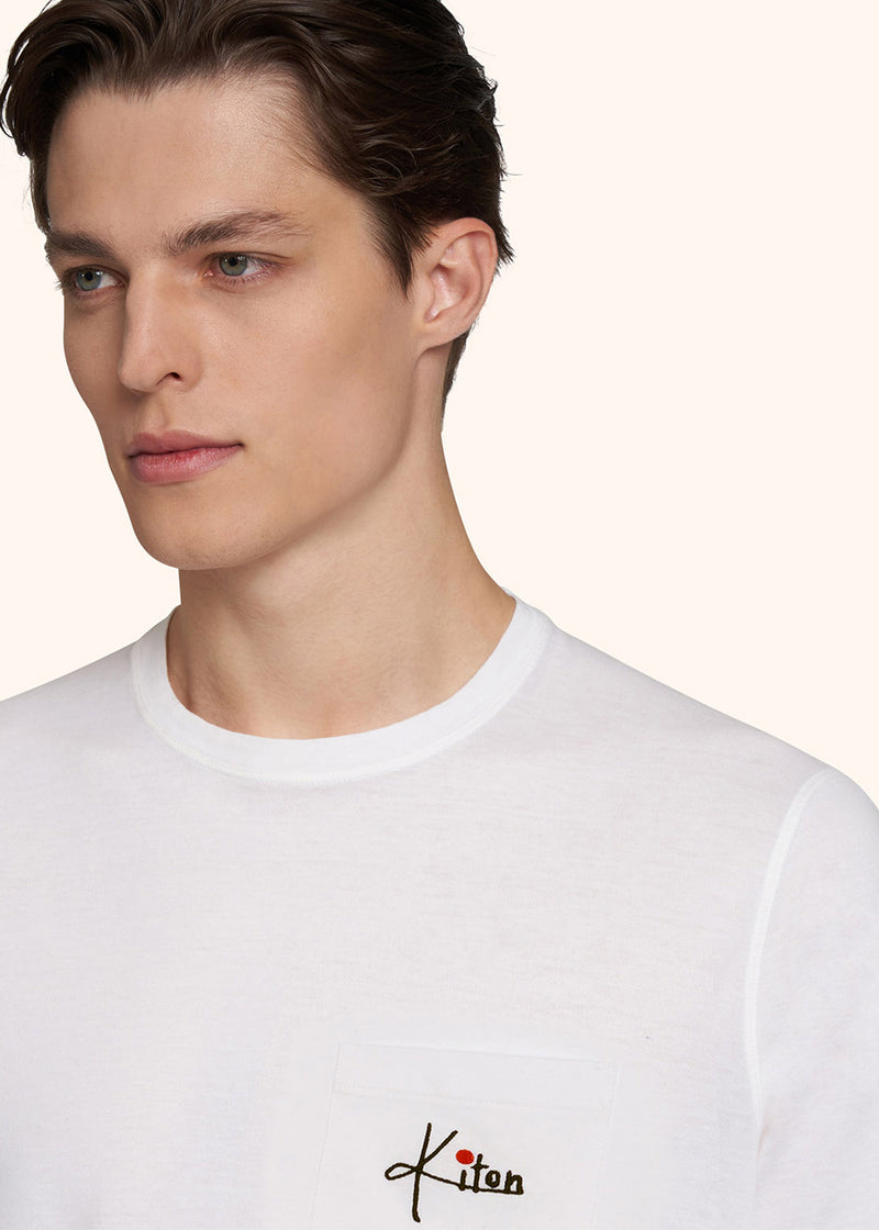 Kiton t-shirt ras-du-cou à manches courtes blanc pour homme.