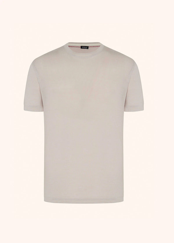 Kiton t-shirt ras-du-cou à manches courtes en jersey de coton de couleur gris clair pour homme.
