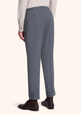 Kiton pantalon de jogging gris foncé en lin irlandais très frais pour homme.