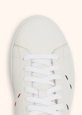 Kiton sneakers avec bas renforcé réalisées en cuir de veau blanc pour homme.