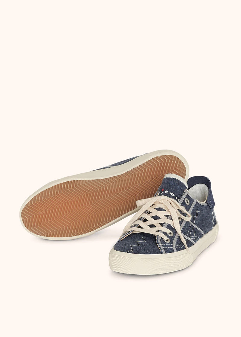 Kiton chaussure sneaker ''mesa'' au style rétro en édition limitée produite en collaboration avec hidn-ander.Color bleu, pour homme.