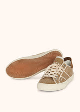 Kiton chaussure sneaker ''mesa'' au style rétro en édition limitée produite en collaboration avec hidn-ander.Color beige, pour homme.