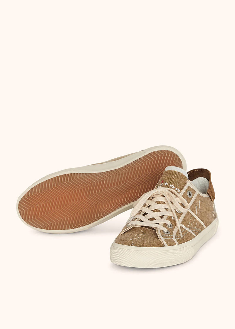 Kiton chaussure sneaker ''mesa'' au style rétro en édition limitée produite en collaboration avec hidn-ander.Color beige, pour homme.