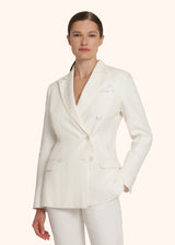Kiton veste à double boutonnage avec six boutons à la coupe enveloppante pour femme.