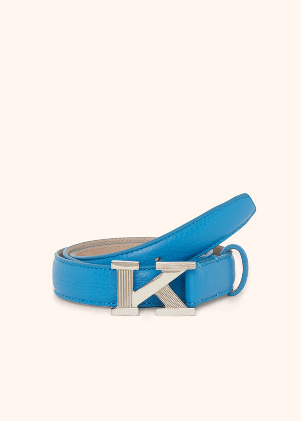 Kiton ceinture turquoise en cuir de cerf pour femme.