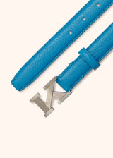 Kiton ceinture turquoise en cuir de cerf pour femme.