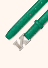 Kiton ceinture verte en cuir de cerf pour femme.