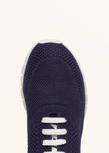Kiton chaussures de running modèle « fit » en tissu maille bleu marine pour femme.
