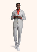 Kiton costume à boutonnage simple gris pour homme.