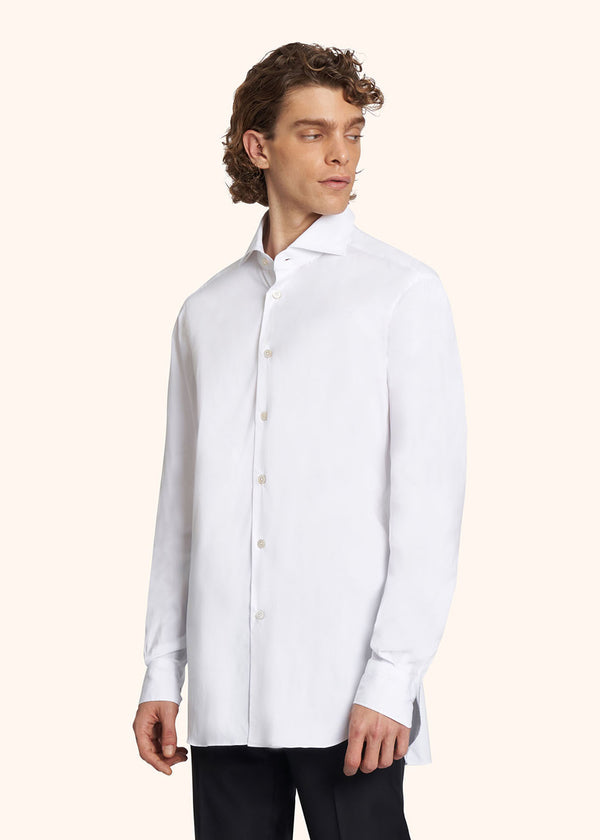 Kiton chemise blanche en coton mélangé pour homme.