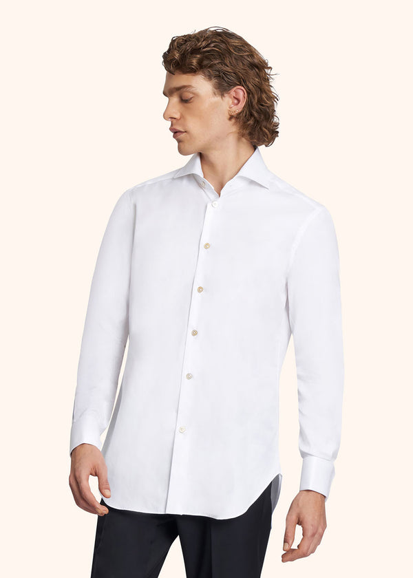 Kiton chemise blanche en pur coton pour homme.