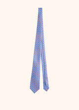 Kiton cravate en soie avec motif fleuri dans les tons bleu clair pour homme.