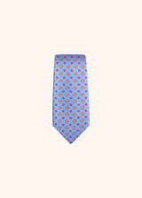 Kiton cravate en soie avec motif fleuri dans les tons bleu clair pour homme.